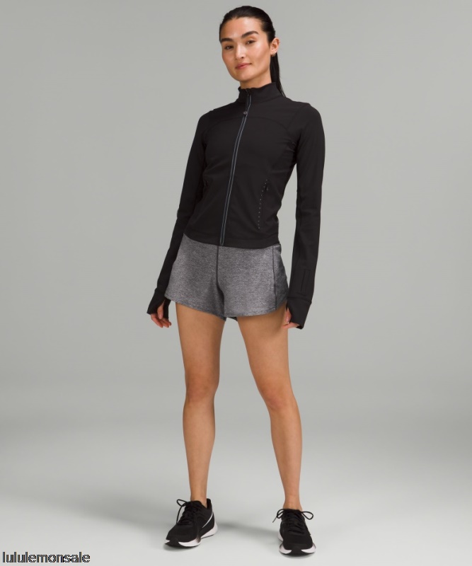 Lululemon Damen DELULU374 | Heather Lux Multi Black Speed ​​Up High Rise Lined Short 4